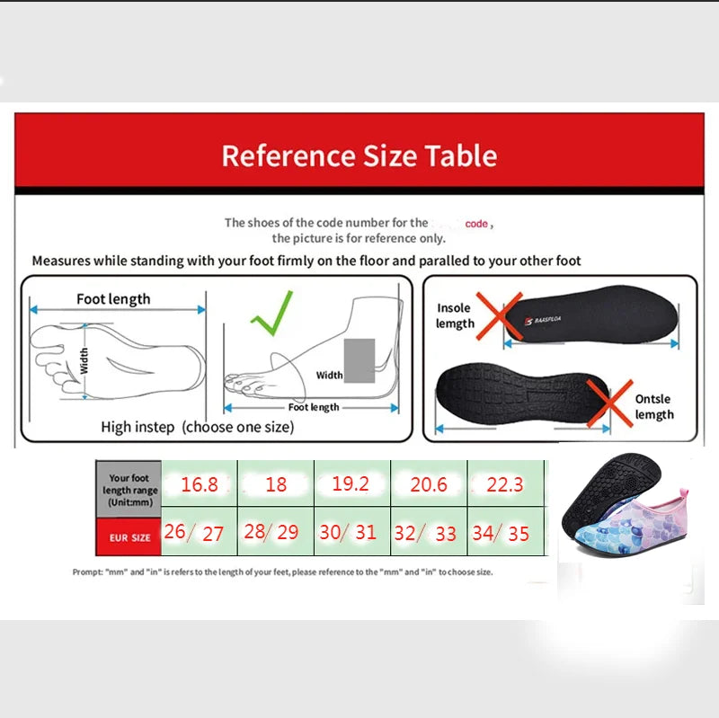 Children Water Beach Shoes Swimming Barefoot Girls Quick-Drying Aqua Shoes Boy Color Light Soft Slipper Snorkeling Swim Socks