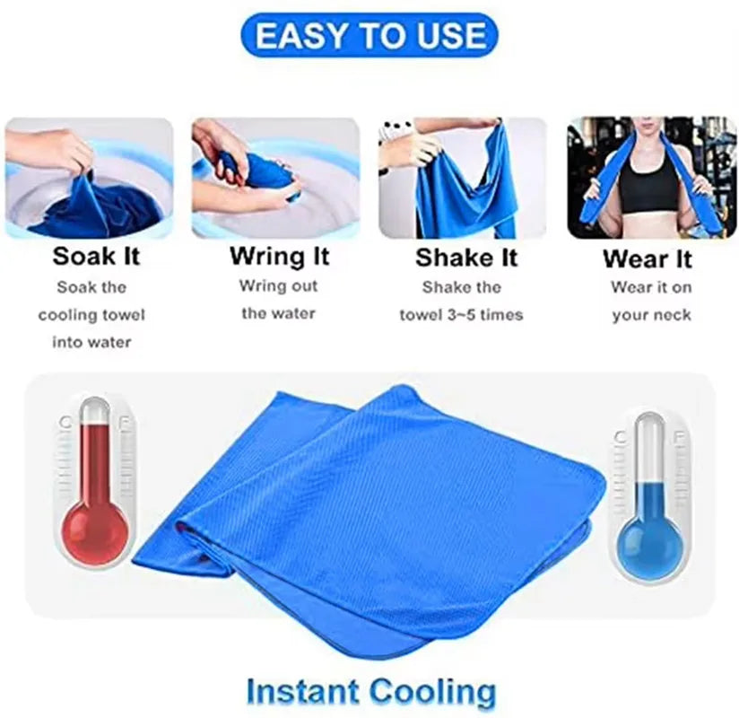 Cooling Towel Circular Silicone Wrapped Cold Towel Quick Drying Microfiber Towels Beach Accessories Towel Sport Fitness 1PC