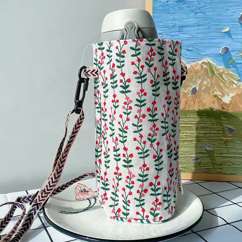 Portable Water Bottle Bag Insulated Crossbody Water Bottle Carrier Bag Holders Travel Sports Camping