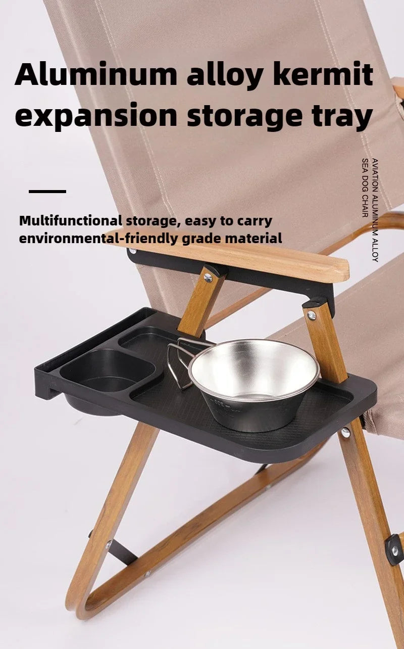 Outdoor Camping Chair Side Storage Tray Recliner Chair Tray Camping reunion Accessories Folding Universal Cup Holder Tool