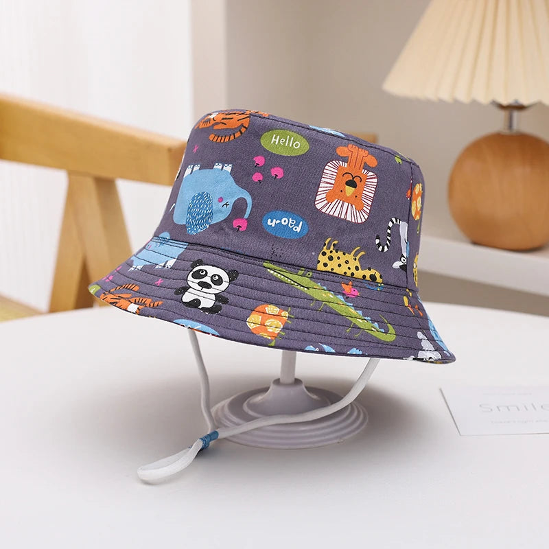 New Panama Summer Baby Sun Hat for Girls and Boys Beach Sun Cap Cartoon Autumn Kids Fisherman's Cap Outdoor Baby Bucket Hat