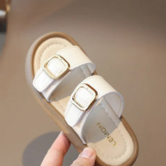 New Summer Slippers Boy Fashion Thick Bottom Flip Flops for Children Cut-outs Girls Beach Shoes
