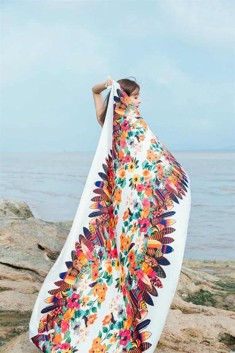 20 Styles 90x180cm Cotton Linen Summer Beach Dress Bikini Cover-ups Sarong Wrap Scarf Women Brazilian Swimsuit Bathing Cover Up