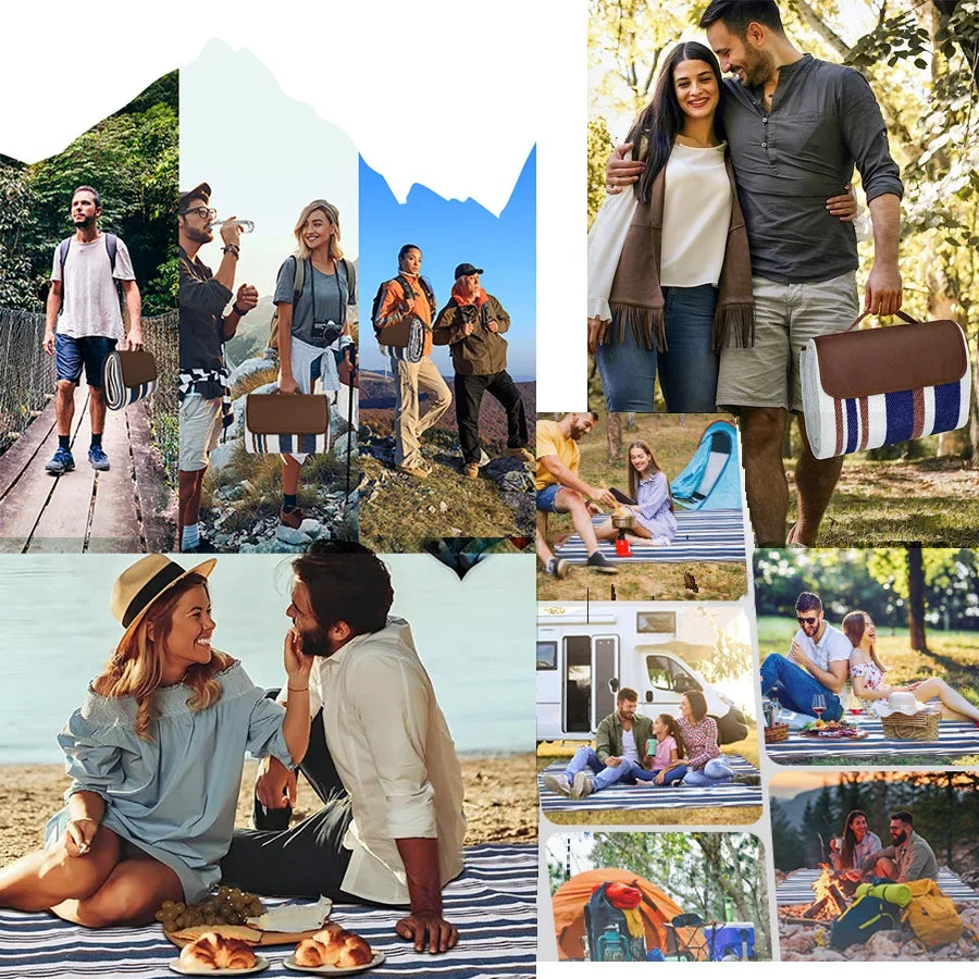 ZHUOHUA Waterproof Foldable Outdoor, Extra Large Picnic Blankets,Fashion Handy Tote,Beach Mat for Spring Summer Campingnkets