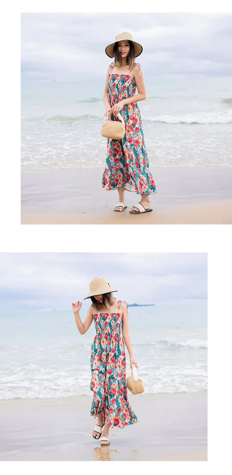Family Holiday Clothes Dad and Son Boy Beach Shirts Two Piece Sets Vacation 2023 Mom and Baby Girl Floral Smock Dress Sleeveless