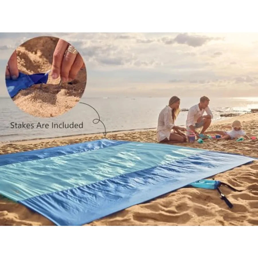Beach Blanket Sandproof Waterproof, Extra Large Beach Mat, Oversized Compact Sand Free, Quick Drying Beach Essentials for Vacat