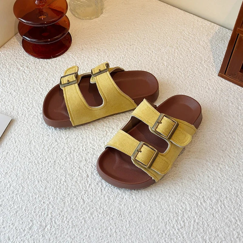 New Trend Girls Open-toe Slippers Summer Children's Causal Slip-on Shoes Fashion Kids Simple Boys Beach Flat Slippers Non-slip
