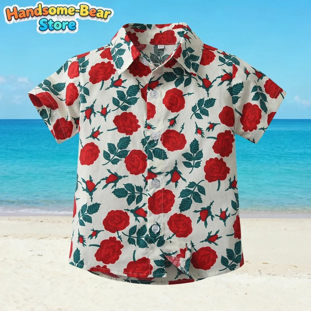 Hawaiian New Kids' Shirt Fashion Pattern 3D Print Shirt Summer Holiday Casual Harajuku t-Shirt Outdoors Simple Boys Girls Shirts