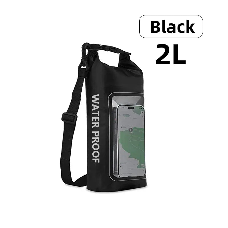 2L/5L Waterproof Dry Bag Touch Screen Swimming Waterproof PVC Bag Rafting Floating Outdoor Sport Bag Surfboard Kayak Storage Bag