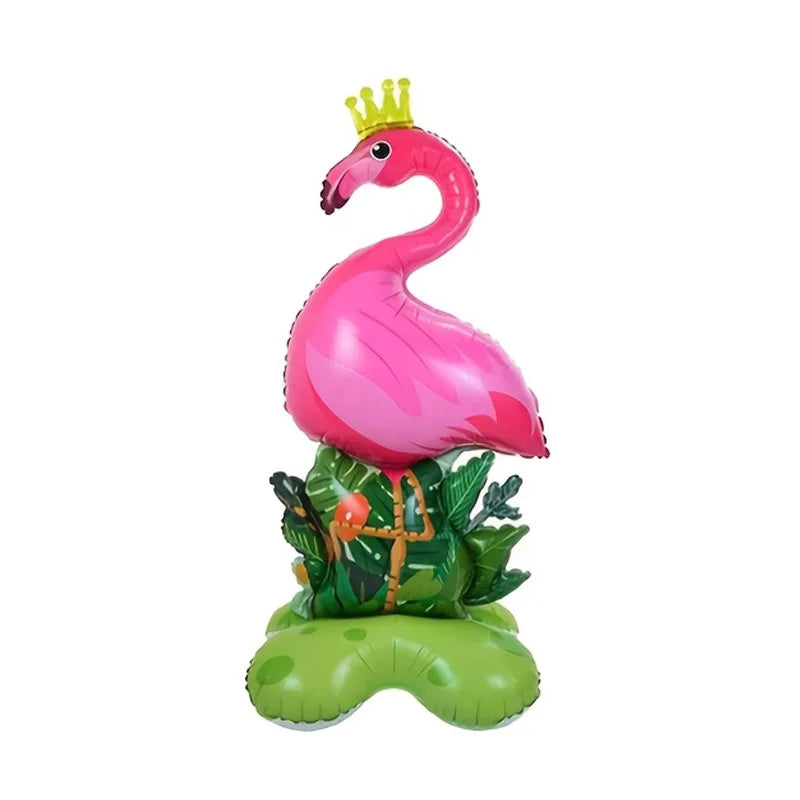2Pcs Large Flamingo and Coconut Tree Foil Balloon Set, Tropical Style Design, Suitable for Hawaiian Themed Parties, Pool Parties, Tropical Birthday Celebrations, Wedding Background Decorations, Outdoor Barbecue Parties, Indoo