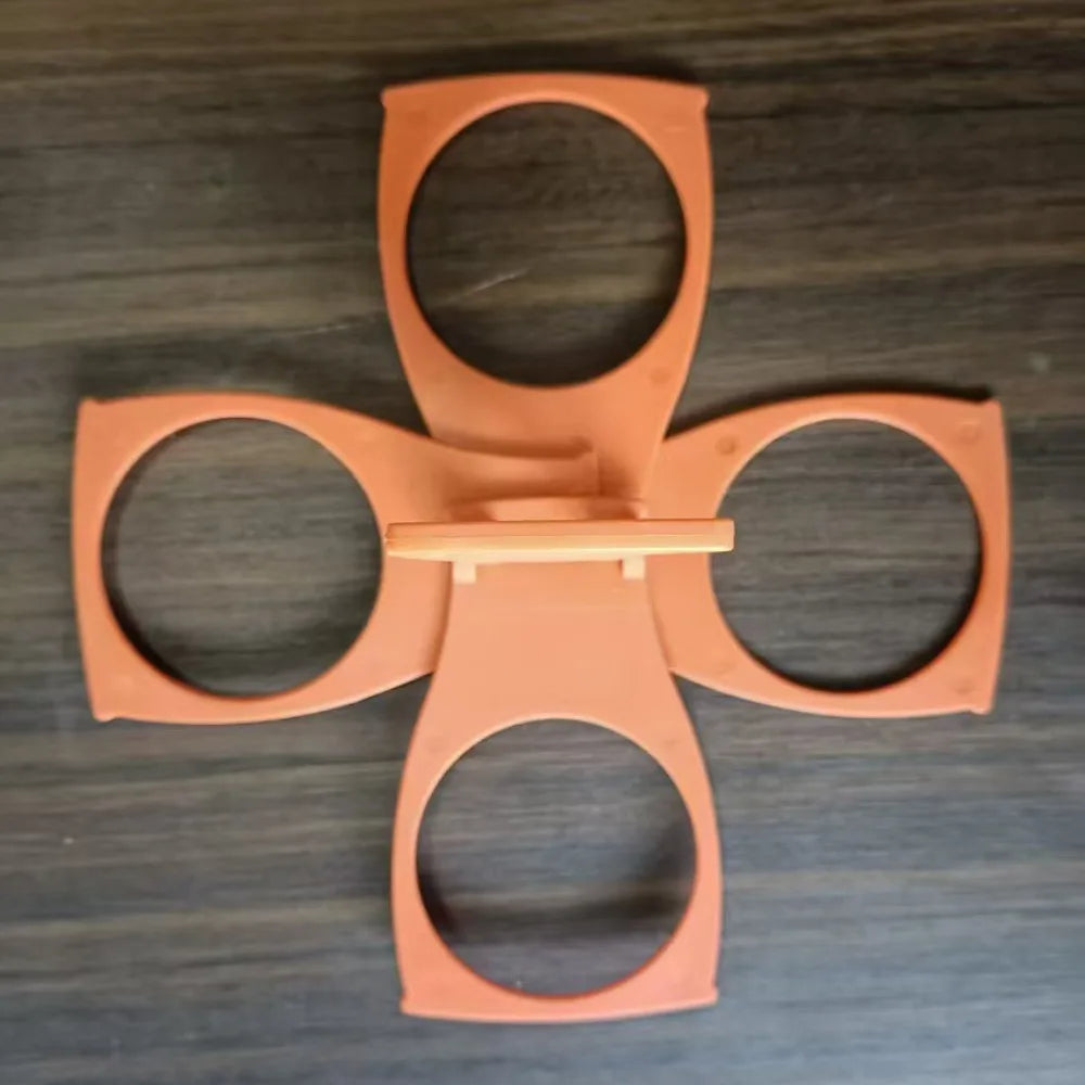 Unique Plastic Foldable Cup Holder Anti Scalding Rotating Carousel Drink Carrier 4-Cups Cup Carrier Camping