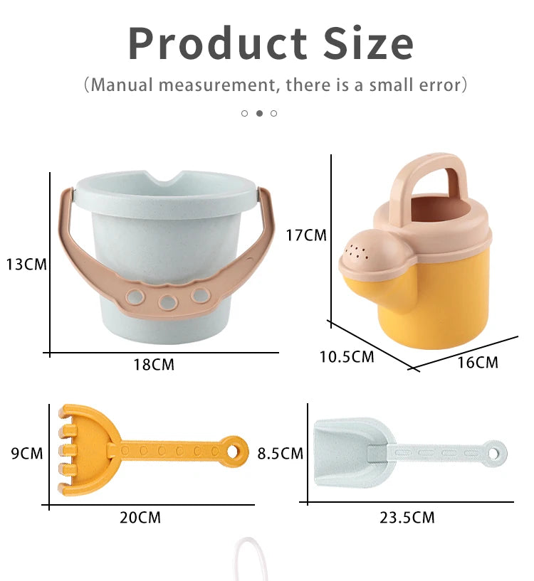 Children's beach toy straw beach bucket set can be loaded with sand digging tools to water flowers outdoor wheat straw toys.