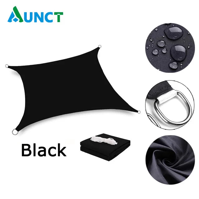 420D Waterproof Square Rectangular Shade sail, Outdoor Garden Swimming Pool Awning, Camping Hiking Sun shelter