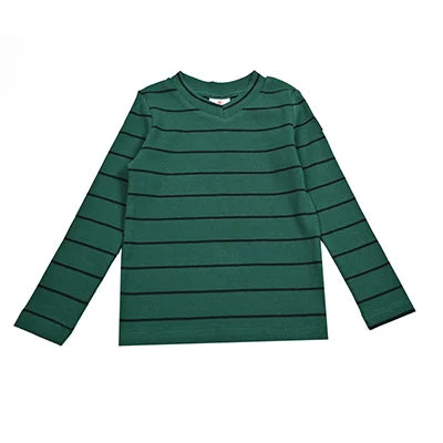 AA-Velour and Striped Layered Set Kids Clothes Sibling Matching Girl Dress Boys Top Baby Romper V Neck Children Family Matching