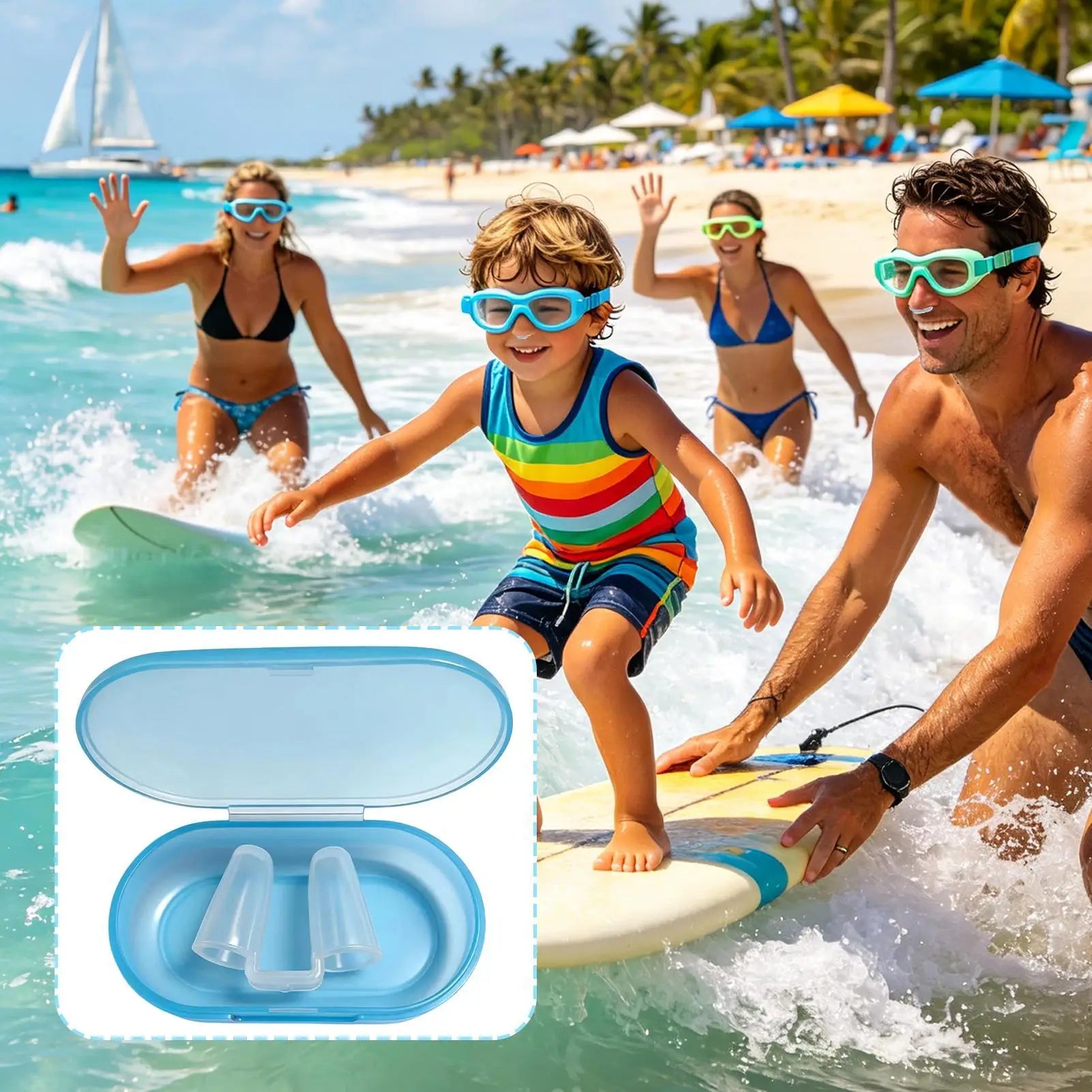Silicone Nose Clips for Swimming, Anti-Choking Snorkel Nose Plug for Pool Beach Diving Water Sports Outdoor Travel
