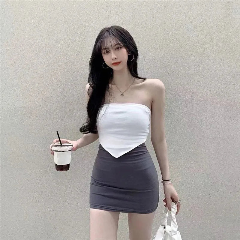Xpqbb Sexy High Waist Office Mini Skirt Women All-match Elastic Hip Wrap Skirt Ladies Elegant Slim Chic Simple Short Skirts