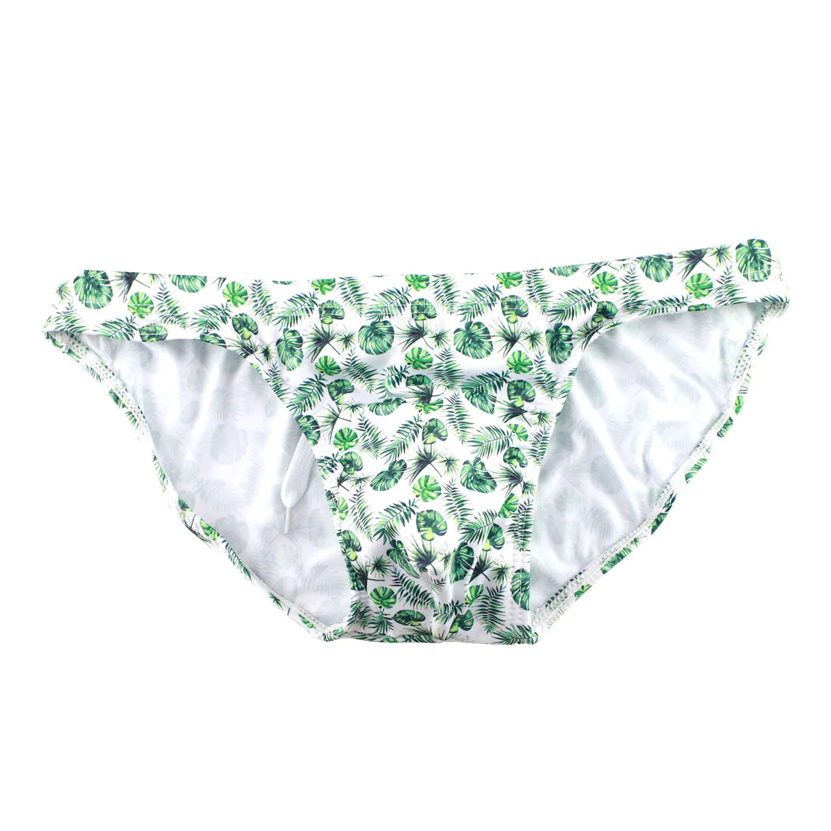 Mens Drawstring Swimming Briefs Quick-drying Print  Low Waist Swim Trunks Lace Up Beachwear Bathing Shorts Summer Bikini