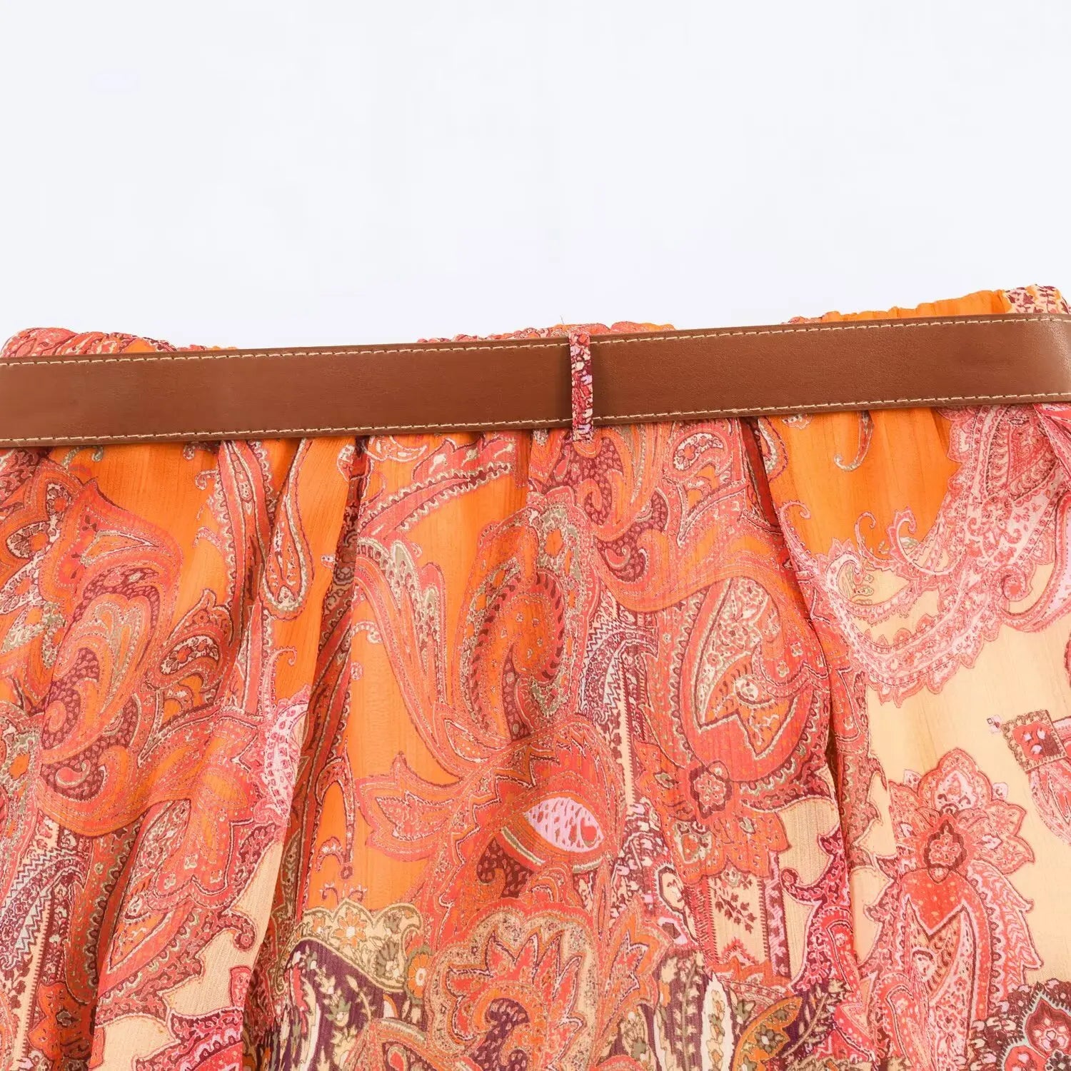 Summer New Skirts Women's 2026 New Fashion Retro Print High Waist Skirts Chic Summer Travel Joker Holiday Women's Skirts