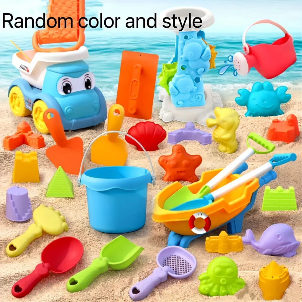 Beach Toys for Kids Sand Toys Set with Sand Bucket Shovel Rake for Beach Sandbox Toys Summer Outdoor Gift Kit for Boys Girls