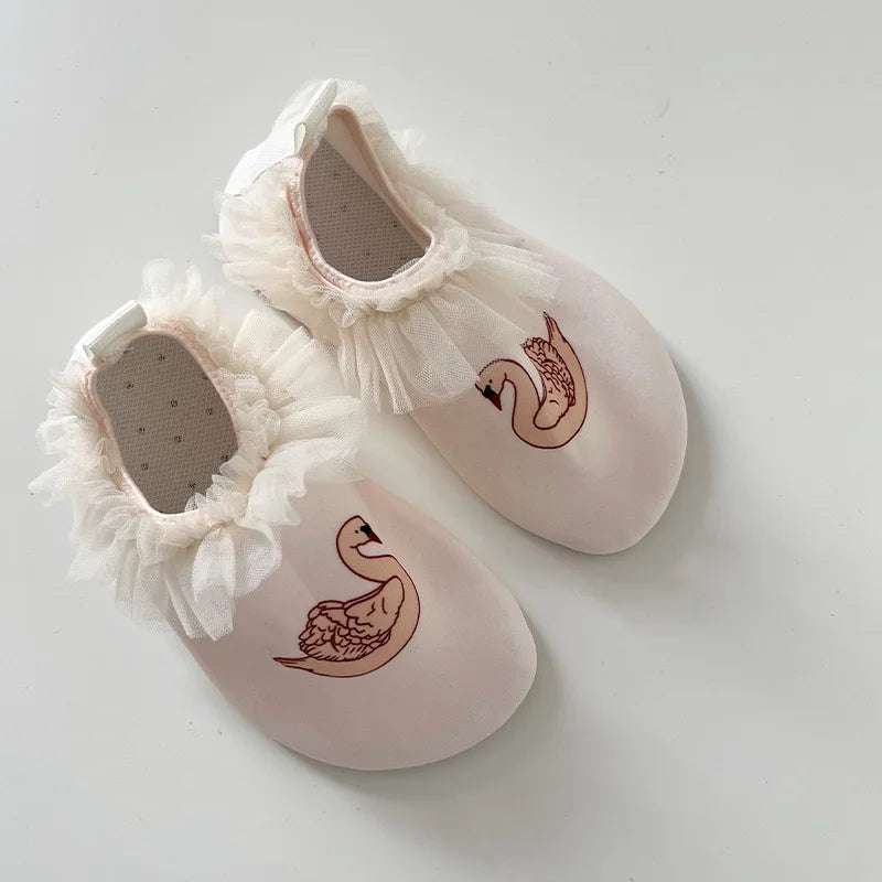 2026 Summer Children Swimming Shoes Cartoon Printed Non-slip Quick-Dry Boys Girls Beach Water Playground Sandals Shoes