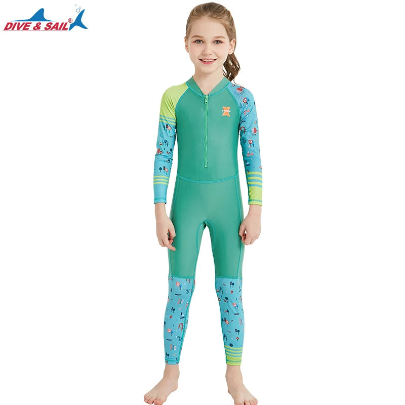 Boys/Girls UV Protection UPF50+ Swimwear Full Body Stinger Swimsuit Chlorine Resistant Bathing Suit One-piece Rash Guard