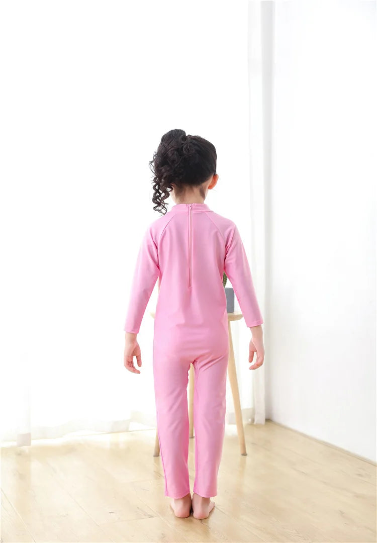 Kids Cartoon Swimwear 3-11 Years Long Sleeve UV Protection Rash Guard for Boys Girls