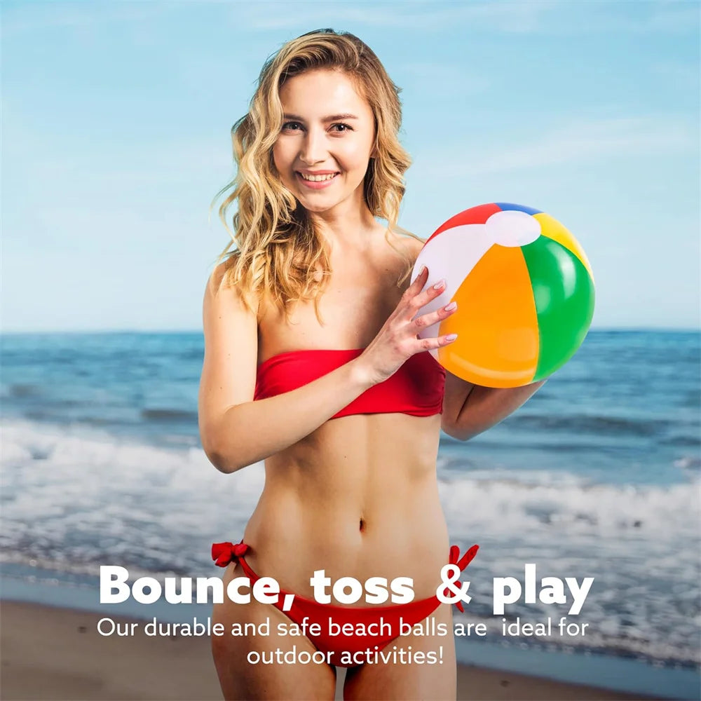 40CM Inflatable Beach Ball - Jumbo Colorful Pool Toys for Swimming Water Play & Summer Parties - Outdoor Beach Games Party Favor