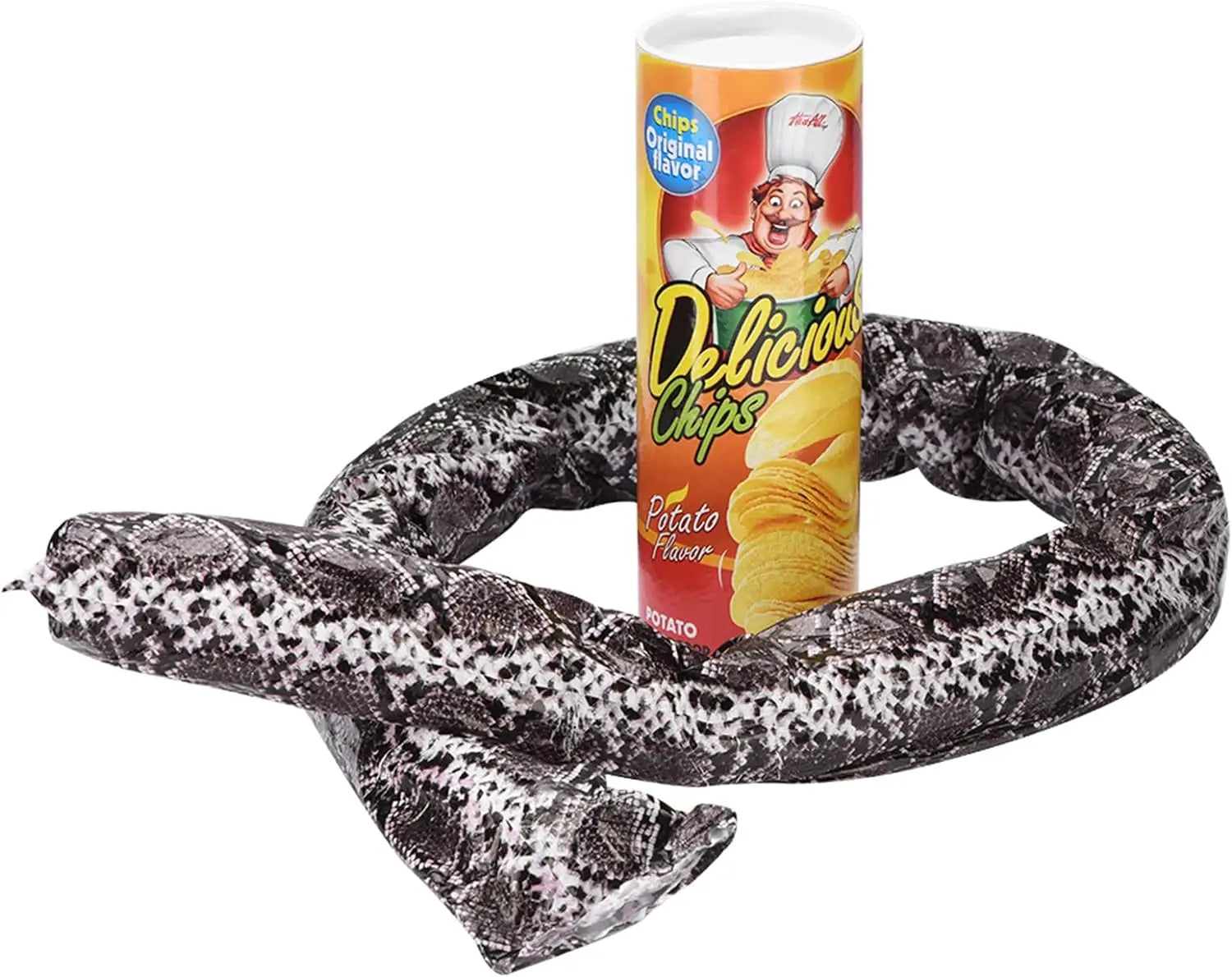 The Potato Chip Snake Can Jump Stage Magic Tricks Spring Snake Toy April Fool Day Halloween Party Jokes in A Can Gag Gift Prank