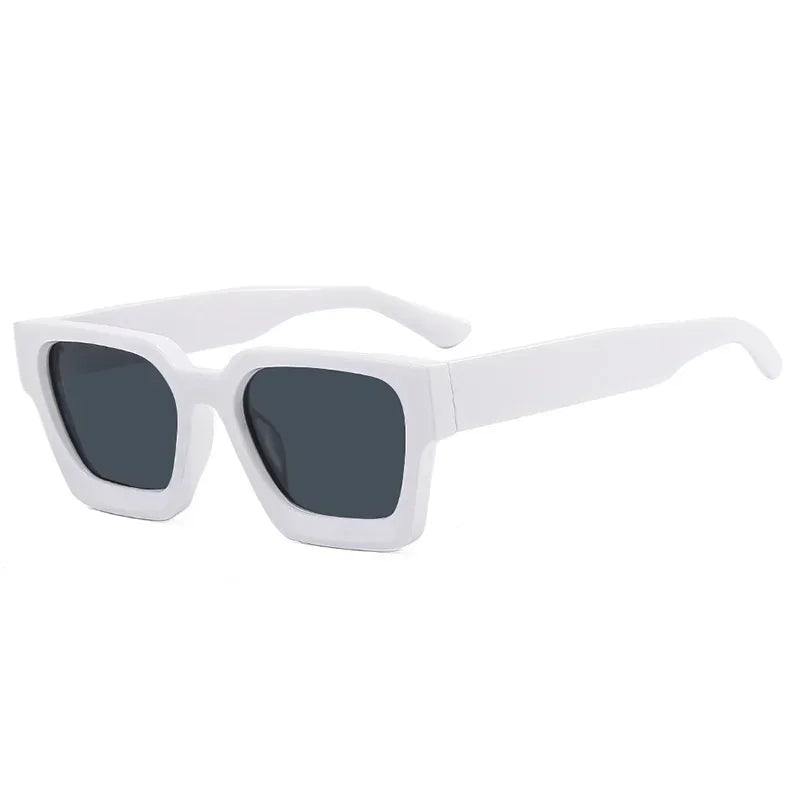 Unisex Square Vintage Sunglasses, UV400 Protection Retro Punk Style Fashion Shades, Designer Eyewear for Men & Women Driving, Outdoor & Daily Wear
