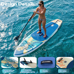 Stand Up Paddle Board, Inflatable Paddle Board with Premium Accessories, SUP Board with Non-Slip EVA Deck, Suitable for Sea Lake