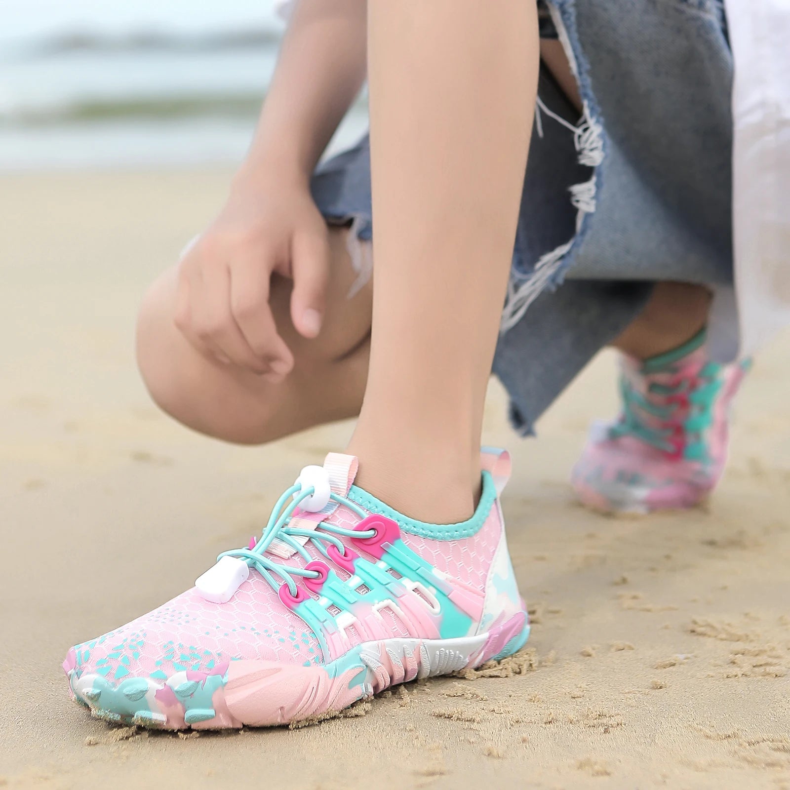 Children Outdoor Water Shoes Barefoot Aqua Five Fingers Sock Swimming Breathable Hiking Wading Beach Outdoor Upstream Sneakers