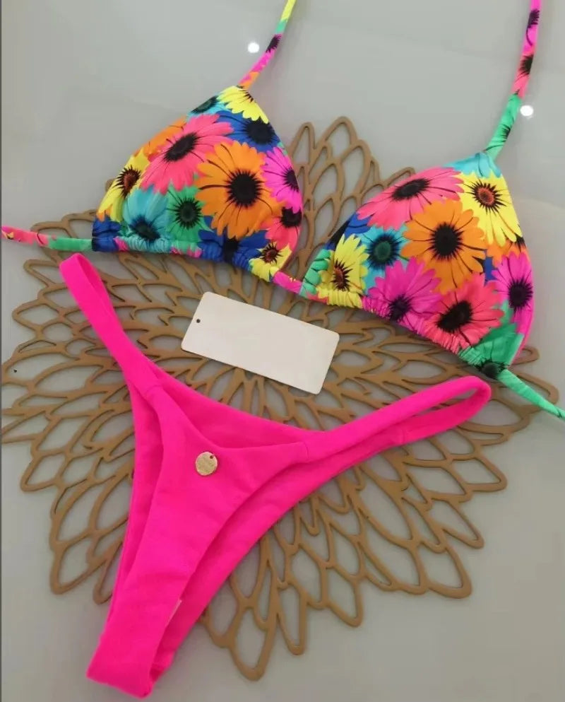 New Bikini Women Swimsuit Beach Vacation Swimwear Leopard Printed Sexy Bikini Set Beachwear Swimsuit Thong Bathing Suit Biquinis