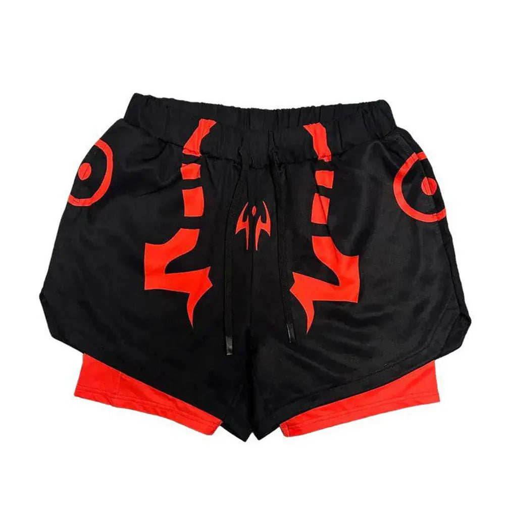 Anime Jujutsu Kaisen Compression Set Fitness Suit for Men Quick Dry 3D Compression Shirt+Gym Shorts Running Workout Sportswear