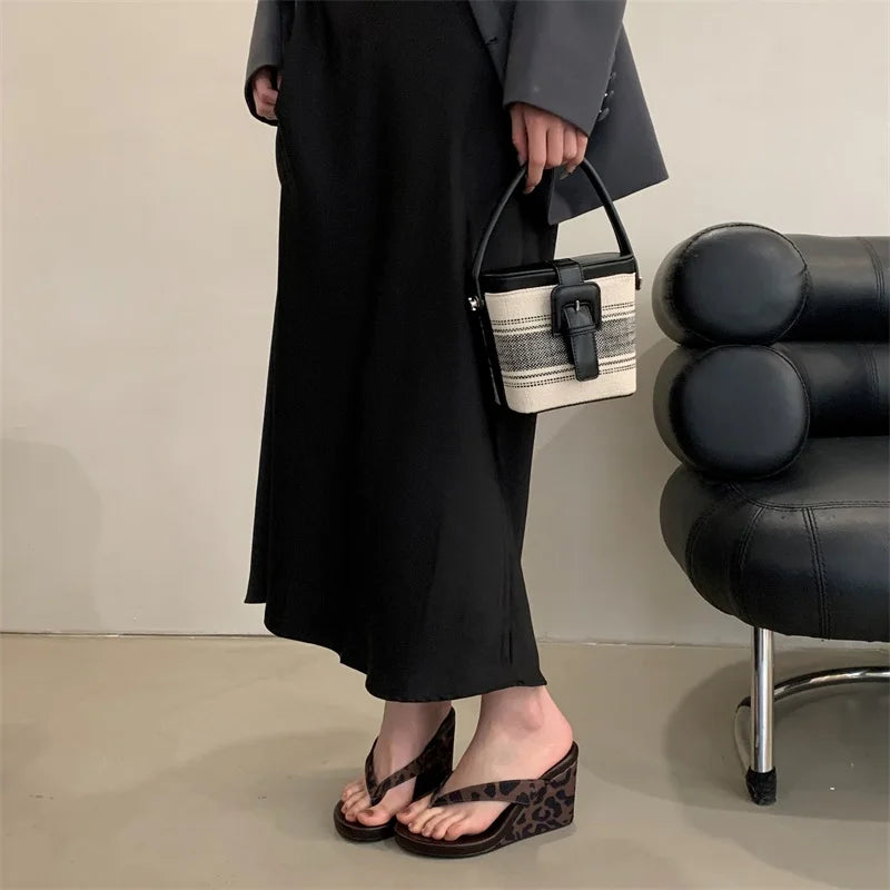 Aneikeh Fashion Summer Clip Toe Platform Wedges Women Slippers  Thick High Heels Beach Flip Flops Slide Shoes 2026