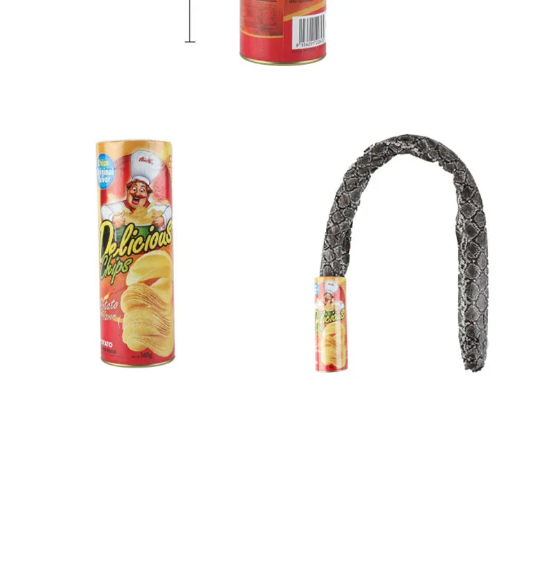 The Potato Chip Snake Can Jump Stage Magic Tricks Spring Snake Toy April Fool Day Halloween Party Jokes in A Can Gag Gift Prank