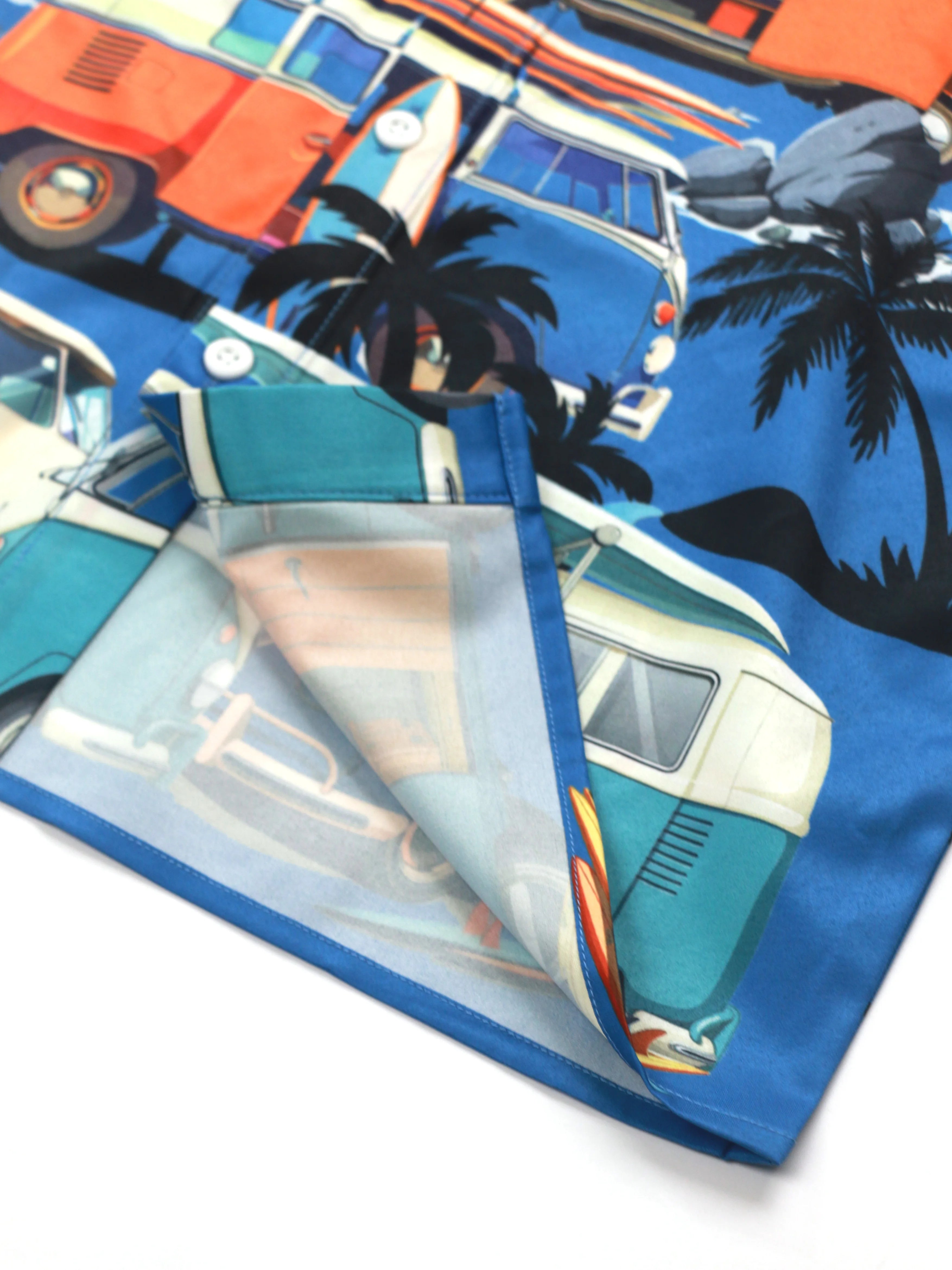 Summer Kids Hawaiian Shirt with Car Element Print Fashion Short Sleeve Casual Shirt Suitable for Leisure Activities And Vacation