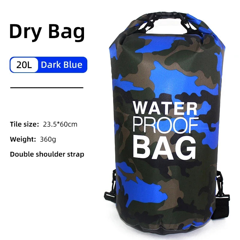 Swimming PVC Pack Dry Bag Backpack for Women Men 10L 15L 20L 30L Waterproof Shoulder Kayak Drifting Rafting Surfing Boating Bag