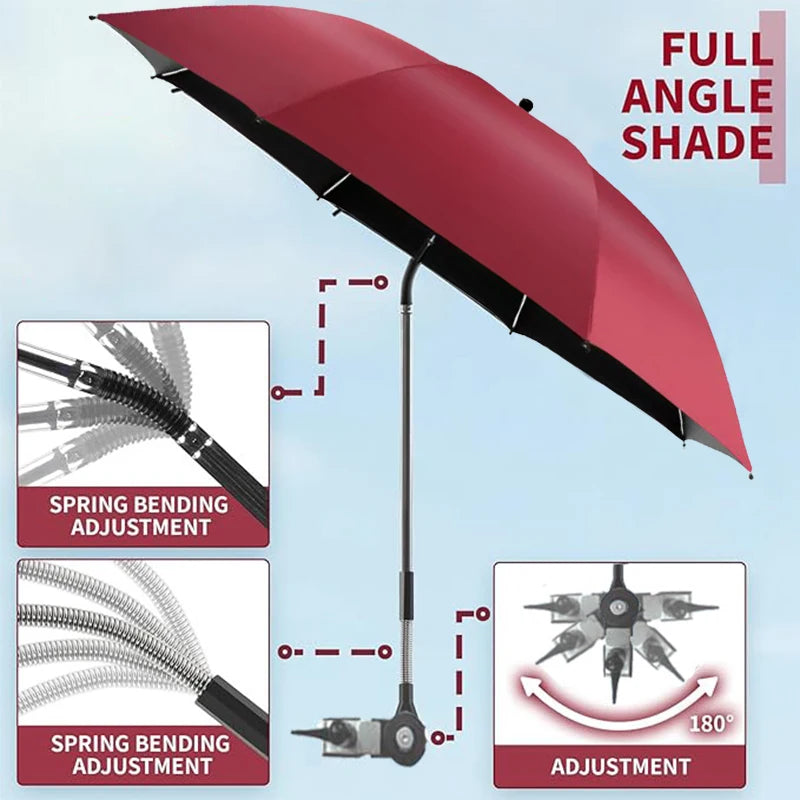 Adjustable Outdoor Sunshade Umbrella UV Protection Fishing Camping Beach Chair Umbrella Multi-functional Long Handle Umbrella