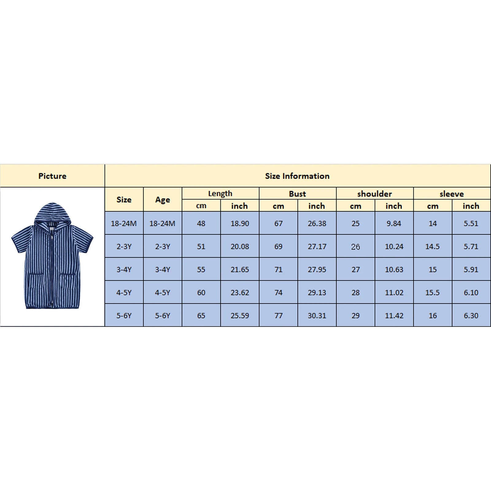 Summer Baby Swim Cover Up Bathing Suit Kids Hooded Towel Infant Boys Girls Short Sleeve Stripes Print Bathing Suit Coverup