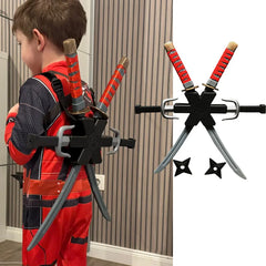 1: 1 Ninja Set Halloween Children's Japanese Samurai Cosplay Toys Knife Set Dart Toy Model Gifts Collection Bizarre Toys