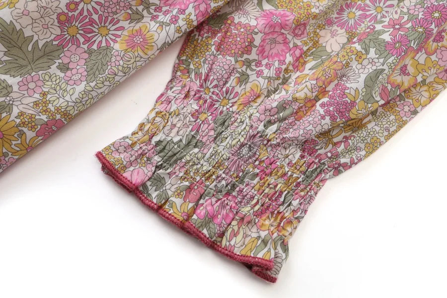 Clearance sale 2025 AS summer green grid & pink Floral collection brother sister family matching 100% cotton boys girls clothing