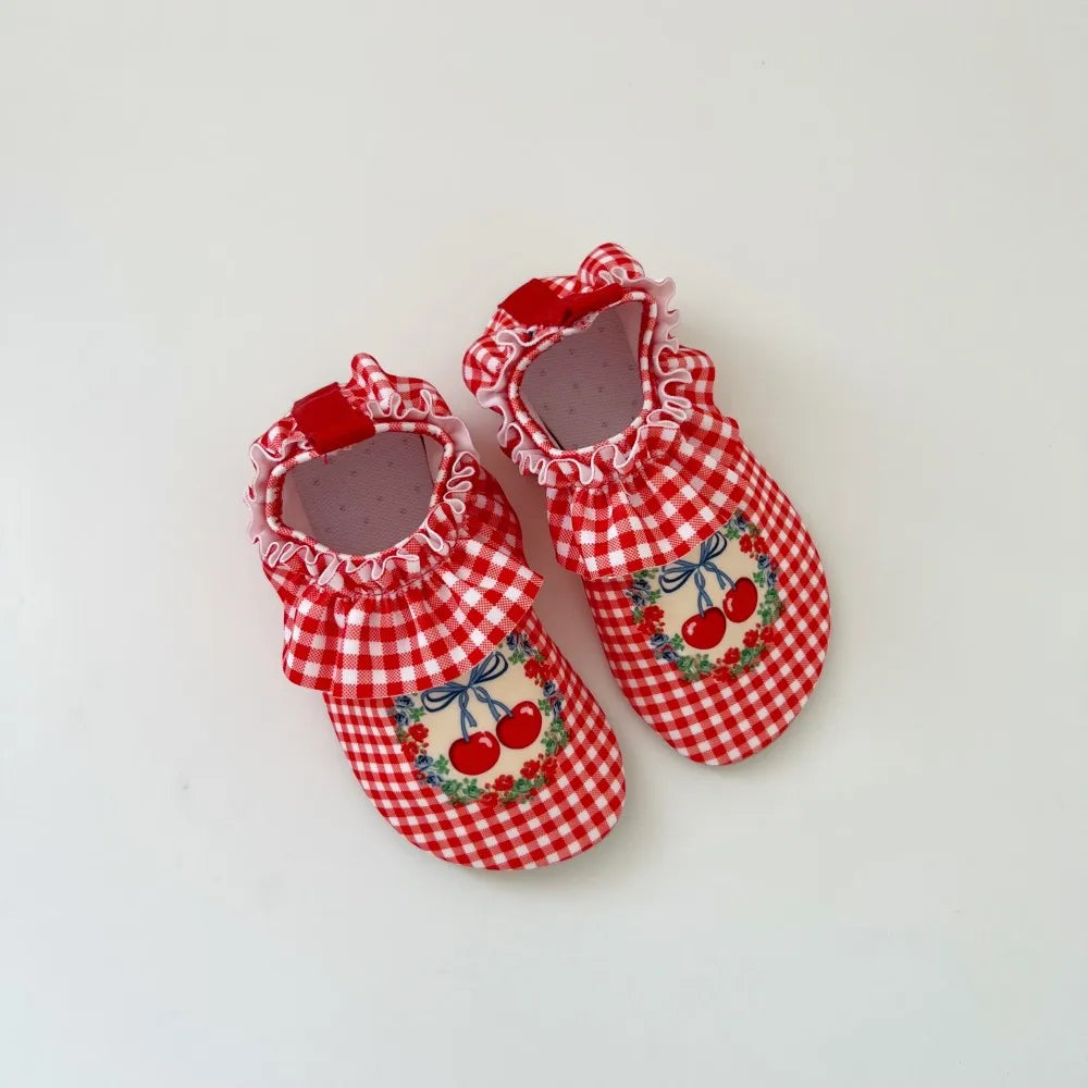 2026 Summer Children Swimming Shoes Cartoon Printed Non-slip Quick-Dry Boys Girls Beach Water Playground Sandals Shoes