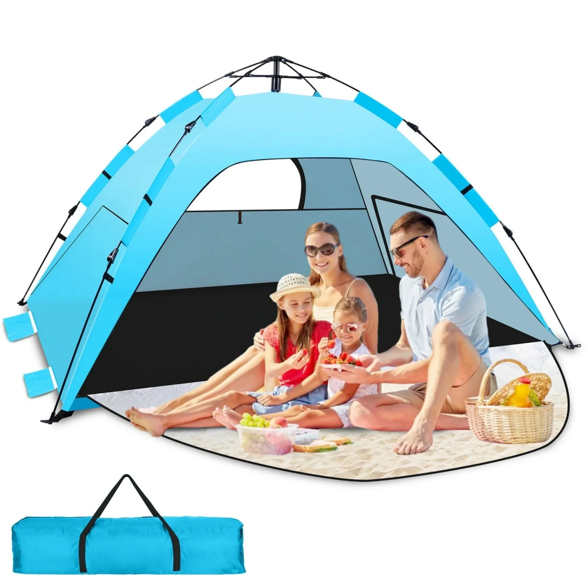 Auto Pop Up Beach Tent, Portable Foldable Sun Shade Shelter, UV Protection Outdoor Tent for Camping, Fishing and Picnic