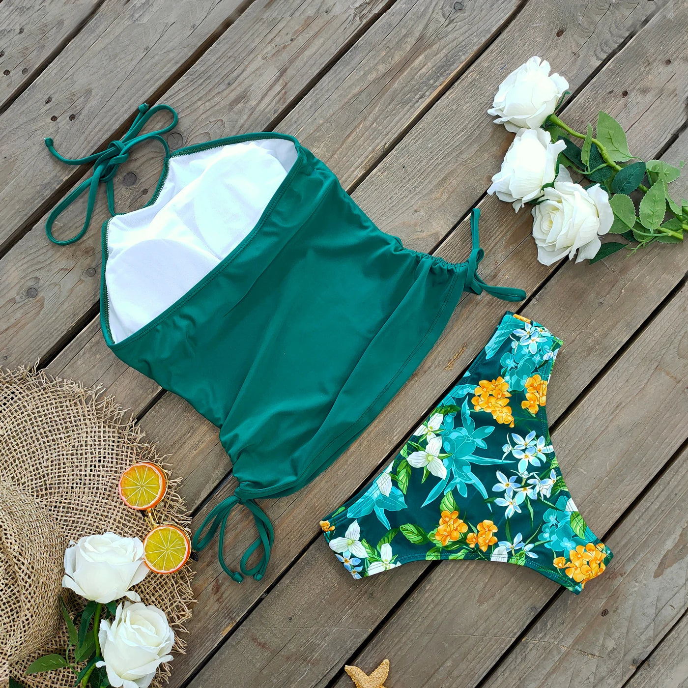 New Shirring Tankini Swimwear Women Bikini Two Pieces Swimsuit Tummy Control Bikini Set Bathing Suit Summer Beach Wear