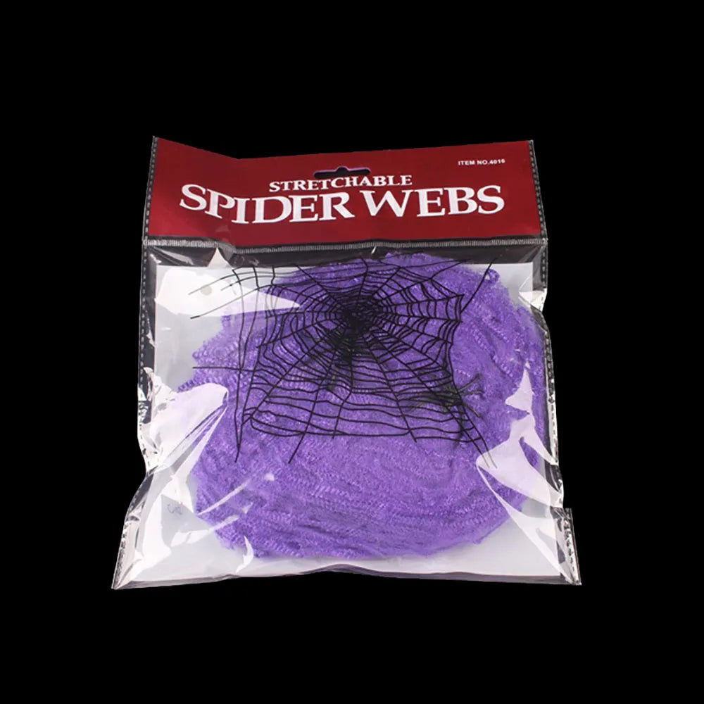 Halloween Decoration Spider Web,Artificial Cobweb,Stretchy Cobweb With Spider,Horror Gothic Haunted House Home Decor