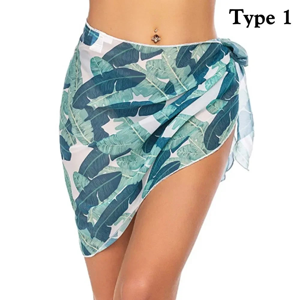Chiffon Womens Sarongs Wrap Skirt Coverups Wrap Sheer Chiffon Swimsuit Scarf Cover Short Sarongs Beach Short Cover Beach Bikini