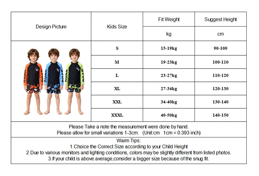 Boys Swimsuits Two Pieces Toddler 3 4 5 6 7 8 9 10 11 Years Long Sleeve Kids Swimwear Set Tops+Shorts Swim Outfits Bathing Suit
