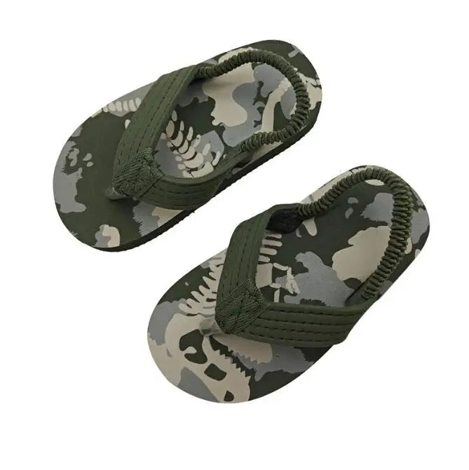 2026 Summer Children Cute Cartoon Animal Slippers Beach Shoes Kids Flip Flops Elastic Band Anti-slip Sandals Boys Girls Slippers