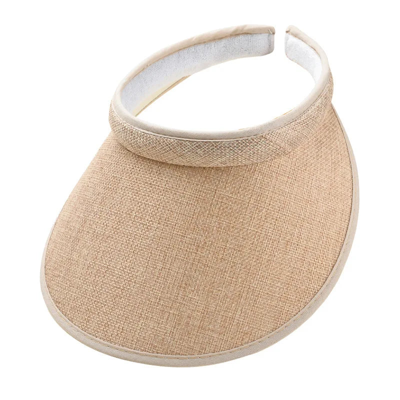 Women's Summer Sun Hat Wide Brim Beach Outdoor Travel Foldable Multi-function Straw Cap Visor Suncap Portable