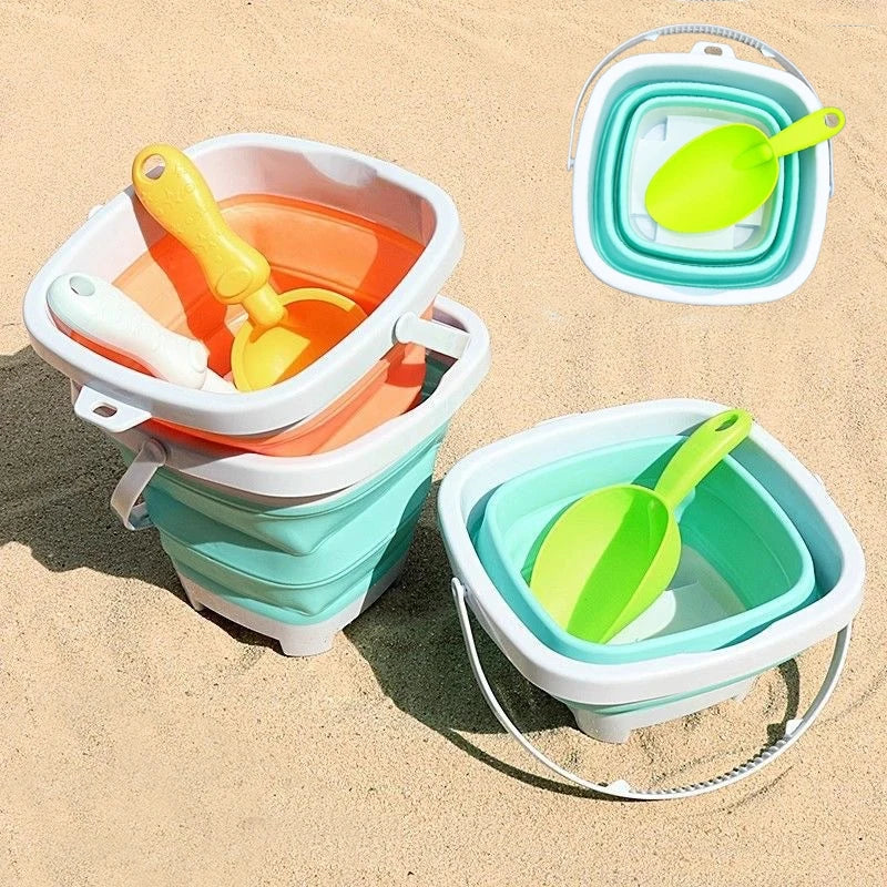 5/11PCS Beach Sand Play Water Set Folding Bucket Summer Toys for Children Kids Outdoor Game Sandbox Accessories Color Random